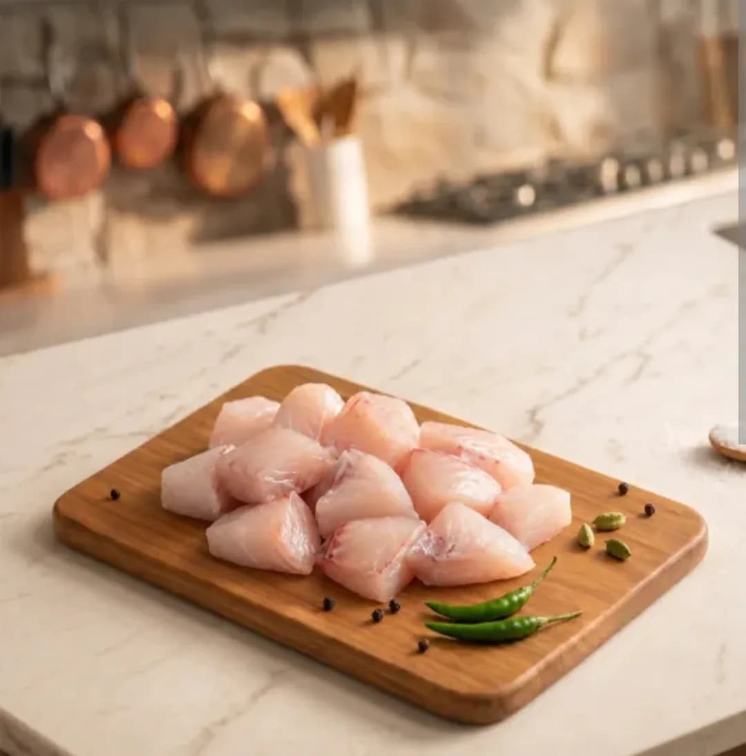 Bombay Bhetki Fillet BBQ Cube Cut/বোম্বে ভেটকি ফিলেট বার্বিকিউ কিউব কাট